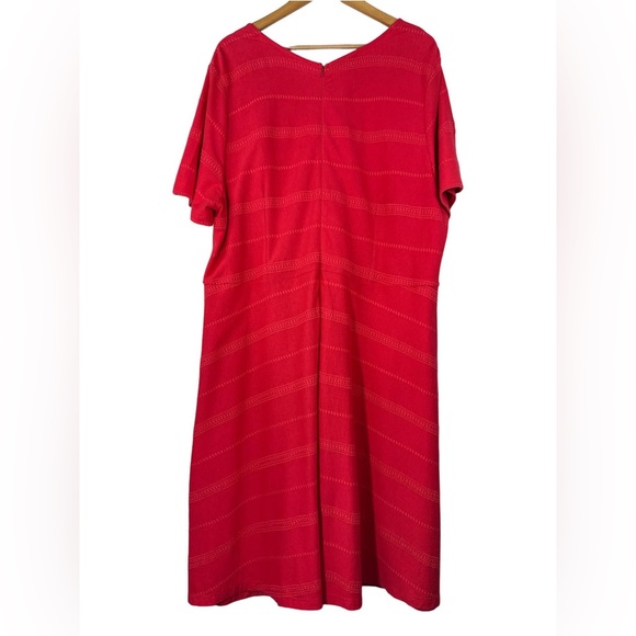 New Talbots Women’s 3X Short Sleeve A-Line Fit & Flare Stripe Dress Cotton Modal - Picture 2 of 7